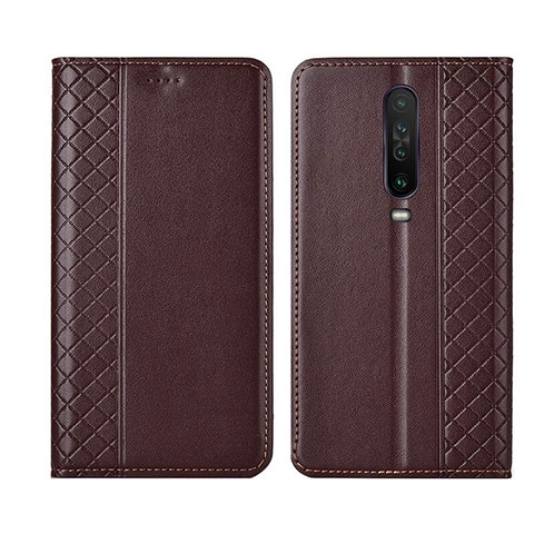 Coque Portefeuille Livre Cuir Etui Clapet L01 pour Xiaomi Redmi K30 4G Marron