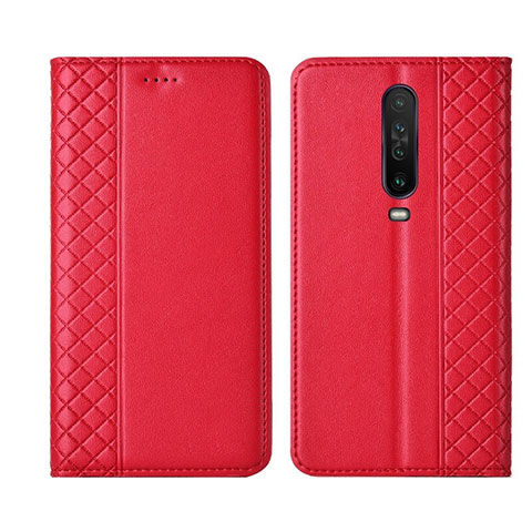 Coque Portefeuille Livre Cuir Etui Clapet L01 pour Xiaomi Redmi K30 4G Rouge