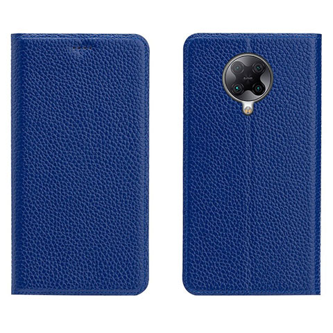 Coque Portefeuille Livre Cuir Etui Clapet L01 pour Xiaomi Redmi K30 Pro 5G Bleu