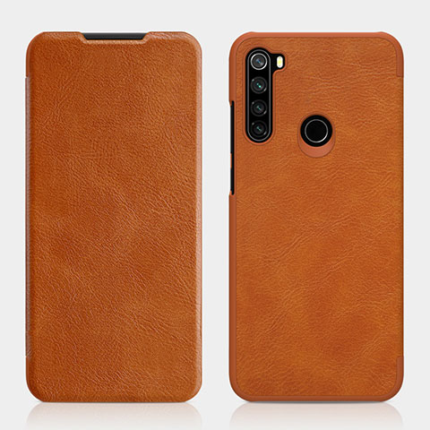 Coque Portefeuille Livre Cuir Etui Clapet L01 pour Xiaomi Redmi Note 8 (2021) Marron