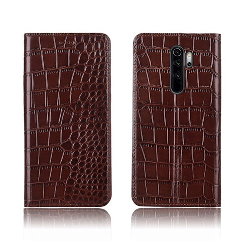 Coque Portefeuille Livre Cuir Etui Clapet L01 pour Xiaomi Redmi Note 8 Pro Marron