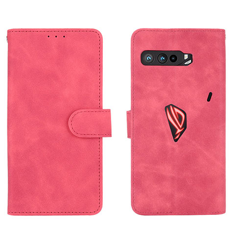 Coque Portefeuille Livre Cuir Etui Clapet L01Z pour Asus ROG Phone 3 Rose Rouge