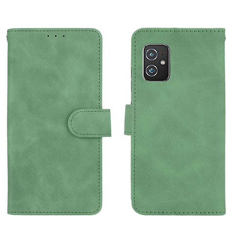 Coque Portefeuille Livre Cuir Etui Clapet L01Z pour Asus Zenfone 8 ZS590KS Vert