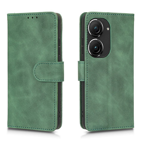 Coque Portefeuille Livre Cuir Etui Clapet L01Z pour Asus Zenfone 9 Vert