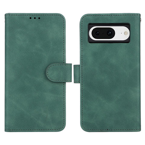 Coque Portefeuille Livre Cuir Etui Clapet L01Z pour Google Pixel 8 5G Vert