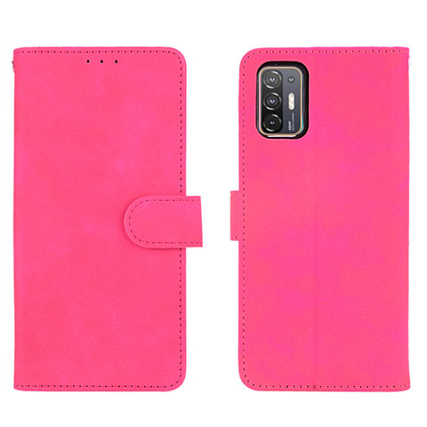 Coque Portefeuille Livre Cuir Etui Clapet L01Z pour HTC Desire 21 Pro 5G Rose Rouge