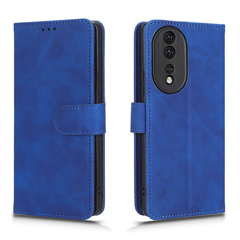 Coque Portefeuille Livre Cuir Etui Clapet L01Z pour Huawei Honor 80 5G Bleu