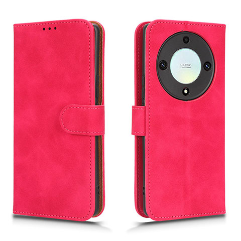 Coque Portefeuille Livre Cuir Etui Clapet L01Z pour Huawei Honor Magic5 Lite 5G Rose Rouge