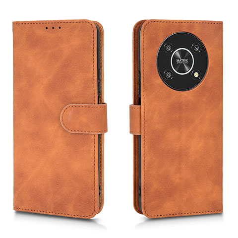 Coque Portefeuille Livre Cuir Etui Clapet L01Z pour Huawei Honor X9 5G Marron