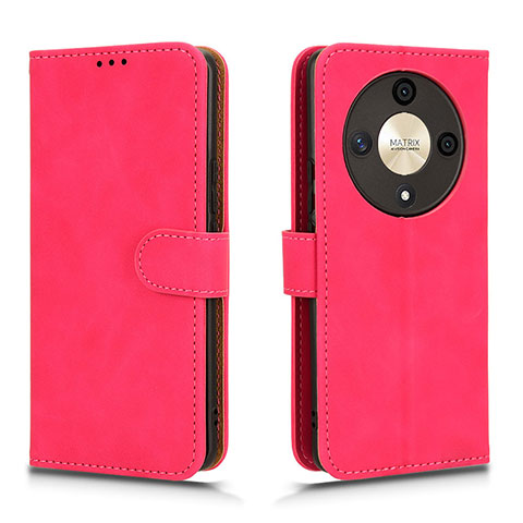 Coque Portefeuille Livre Cuir Etui Clapet L01Z pour Huawei Honor X9b 5G Rose Rouge