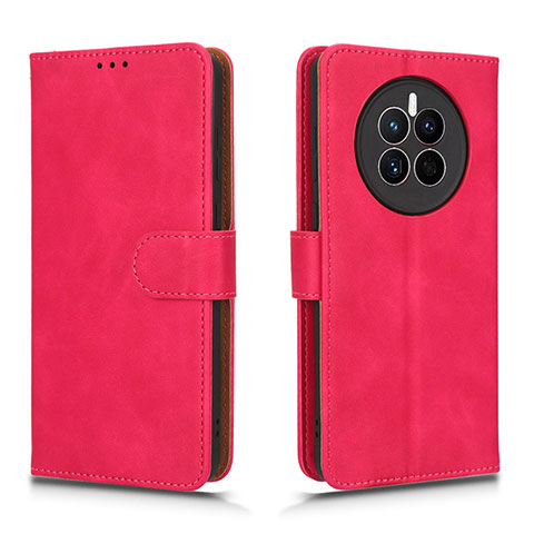 Coque Portefeuille Livre Cuir Etui Clapet L01Z pour Huawei Mate 50 Rose Rouge