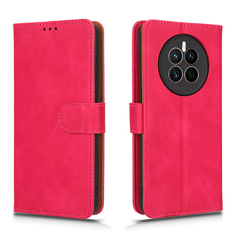 Coque Portefeuille Livre Cuir Etui Clapet L01Z pour Huawei Mate 50E Rose Rouge