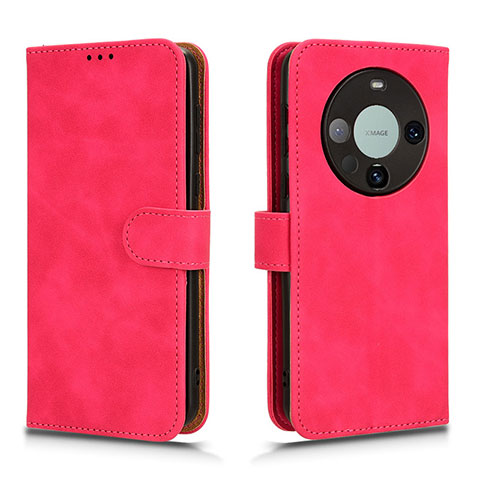 Coque Portefeuille Livre Cuir Etui Clapet L01Z pour Huawei Mate 60 Pro+ Plus Rose Rouge