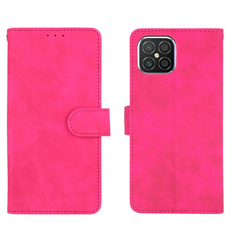 Coque Portefeuille Livre Cuir Etui Clapet L01Z pour Huawei Nova 8 SE 4G Rose Rouge