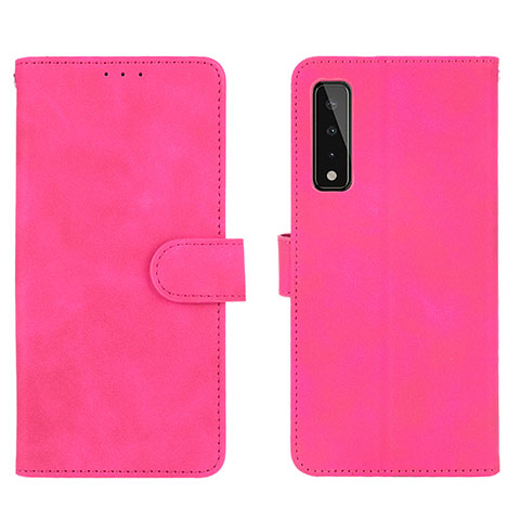 Coque Portefeuille Livre Cuir Etui Clapet L01Z pour LG Stylo 7 Rose Rouge