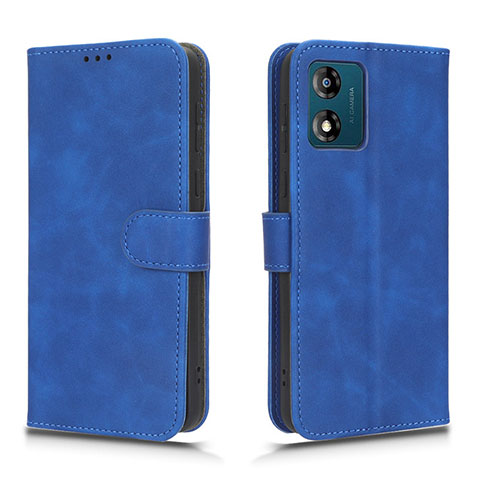 Coque Portefeuille Livre Cuir Etui Clapet L01Z pour Motorola Moto E13 Bleu