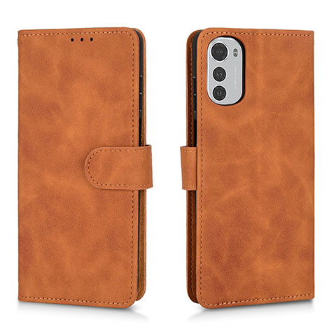 Coque Portefeuille Livre Cuir Etui Clapet L01Z pour Motorola Moto E32 Marron