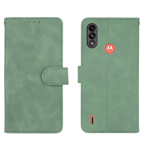 Coque Portefeuille Livre Cuir Etui Clapet L01Z pour Motorola Moto E7 Power Vert