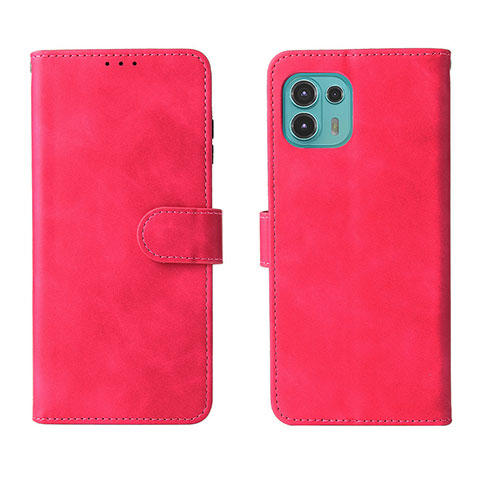 Coque Portefeuille Livre Cuir Etui Clapet L01Z pour Motorola Moto Edge 20 Lite 5G Rose Rouge