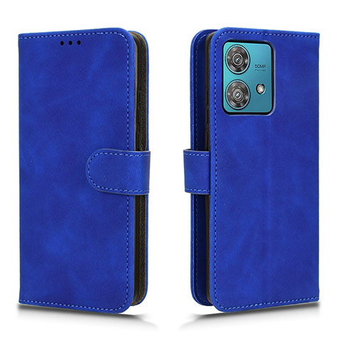 Coque Portefeuille Livre Cuir Etui Clapet L01Z pour Motorola Moto Edge 40 Neo 5G Bleu