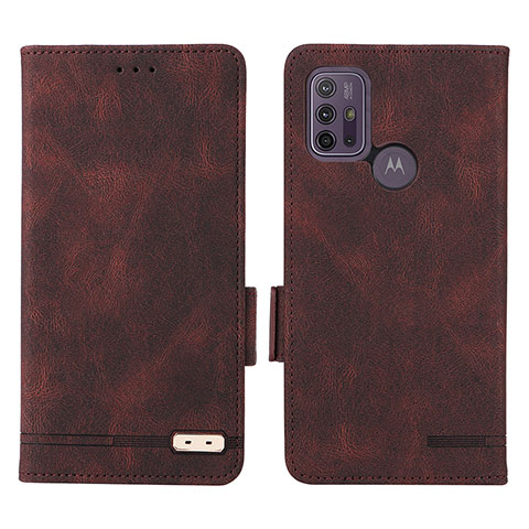 Coque Portefeuille Livre Cuir Etui Clapet L01Z pour Motorola Moto G10 Marron