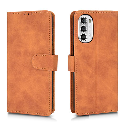 Coque Portefeuille Livre Cuir Etui Clapet L01Z pour Motorola Moto G52j 5G Marron