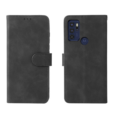 Coque Portefeuille Livre Cuir Etui Clapet L01Z pour Motorola Moto G60s Noir