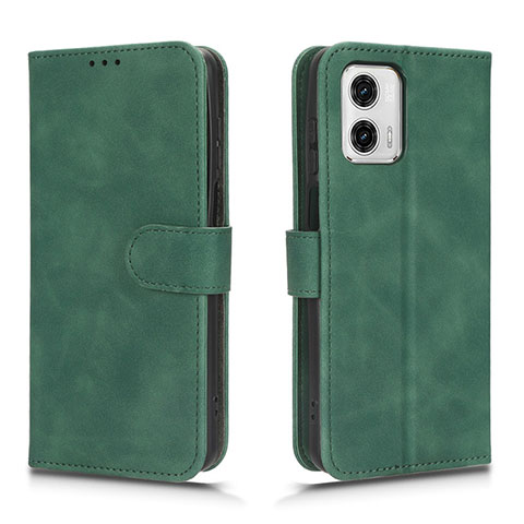 Coque Portefeuille Livre Cuir Etui Clapet L01Z pour Motorola Moto G73 5G Vert