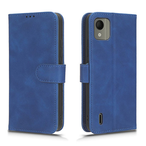 Coque Portefeuille Livre Cuir Etui Clapet L01Z pour Nokia C110 Bleu