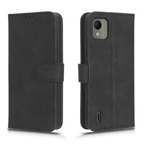 Coque Portefeuille Livre Cuir Etui Clapet L01Z pour Nokia C110 Noir