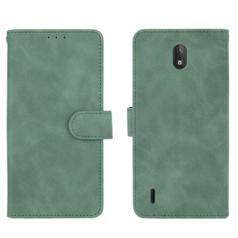 Coque Portefeuille Livre Cuir Etui Clapet L01Z pour Nokia C2 Vert