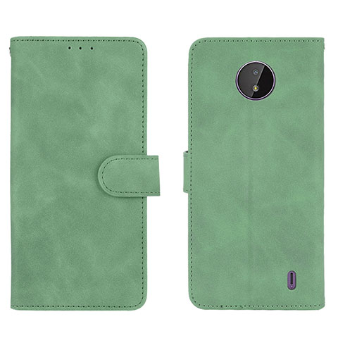 Coque Portefeuille Livre Cuir Etui Clapet L01Z pour Nokia C20 Vert