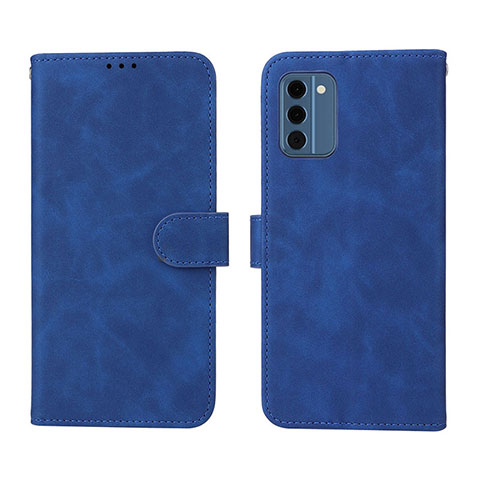 Coque Portefeuille Livre Cuir Etui Clapet L01Z pour Nokia C300 Bleu