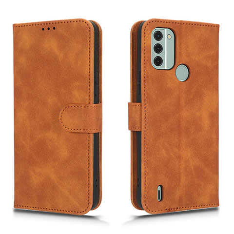 Coque Portefeuille Livre Cuir Etui Clapet L01Z pour Nokia C31 Marron