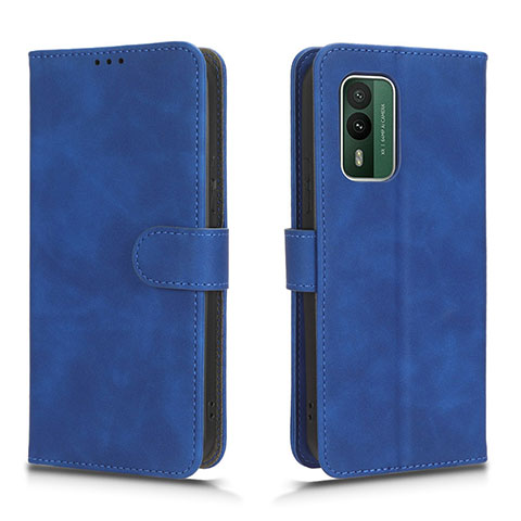 Coque Portefeuille Livre Cuir Etui Clapet L01Z pour Nokia XR21 Bleu