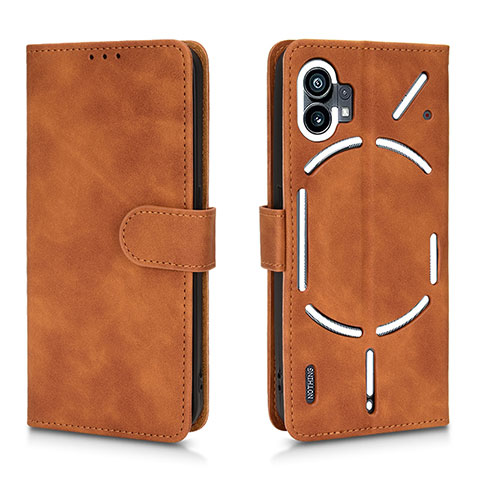 Coque Portefeuille Livre Cuir Etui Clapet L01Z pour Nothing Phone 1 Marron