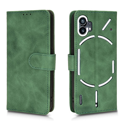 Coque Portefeuille Livre Cuir Etui Clapet L01Z pour Nothing Phone 1 Vert