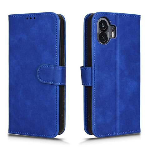 Coque Portefeuille Livre Cuir Etui Clapet L01Z pour Nothing Phone 2 Bleu