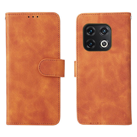 Coque Portefeuille Livre Cuir Etui Clapet L01Z pour OnePlus 10 Pro 5G Marron