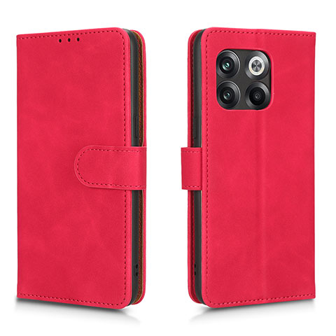 Coque Portefeuille Livre Cuir Etui Clapet L01Z pour OnePlus 10T 5G Rose Rouge