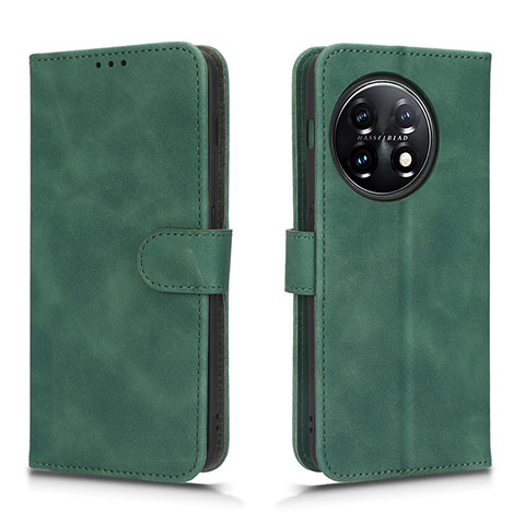 Coque Portefeuille Livre Cuir Etui Clapet L01Z pour OnePlus 11 5G Vert