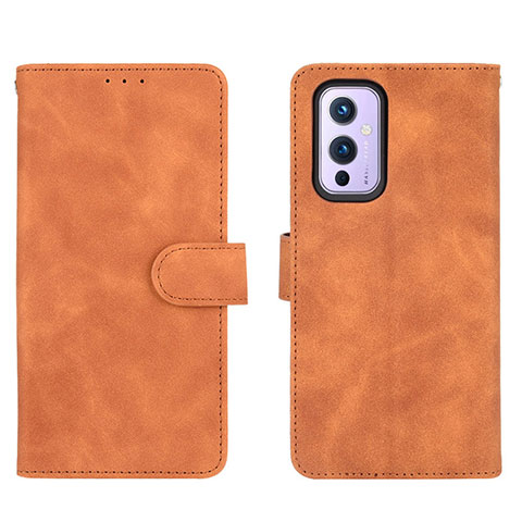 Coque Portefeuille Livre Cuir Etui Clapet L01Z pour OnePlus 9 5G Marron