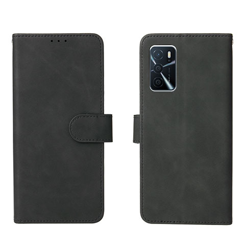 Coque Portefeuille Livre Cuir Etui Clapet L01Z pour Oppo A16s Noir