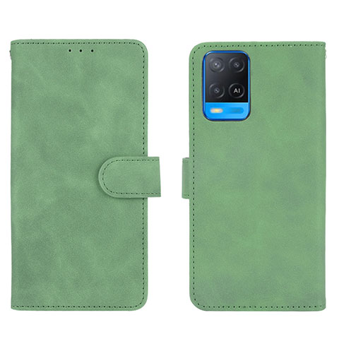 Coque Portefeuille Livre Cuir Etui Clapet L01Z pour Oppo A54 4G Vert