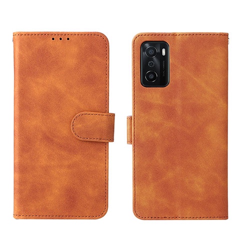 Coque Portefeuille Livre Cuir Etui Clapet L01Z pour Oppo A55S 5G Marron