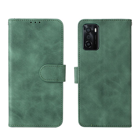 Coque Portefeuille Livre Cuir Etui Clapet L01Z pour Oppo A55S 5G Vert