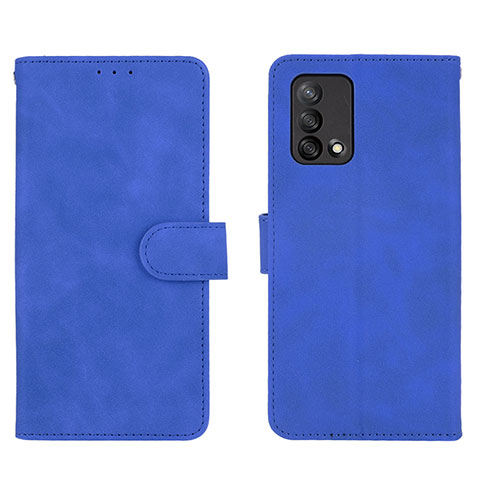 Coque Portefeuille Livre Cuir Etui Clapet L01Z pour Oppo F19 Bleu