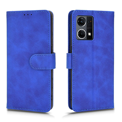 Coque Portefeuille Livre Cuir Etui Clapet L01Z pour Oppo F21 Pro 4G Bleu