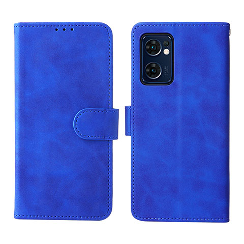 Coque Portefeuille Livre Cuir Etui Clapet L01Z pour Oppo Find X5 Lite 5G Bleu