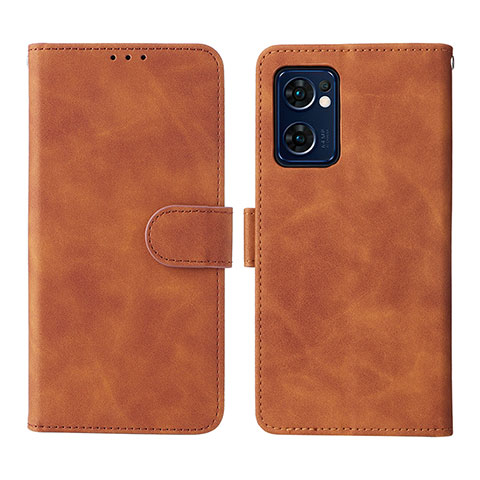 Coque Portefeuille Livre Cuir Etui Clapet L01Z pour Oppo Find X5 Lite 5G Marron